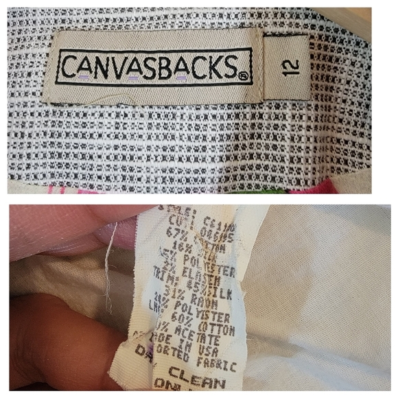 VTG Gray Tweed Single Breasted Blazer Sz 12 Silk Blend Colorful Trim Corporate - Picture 11 of 12